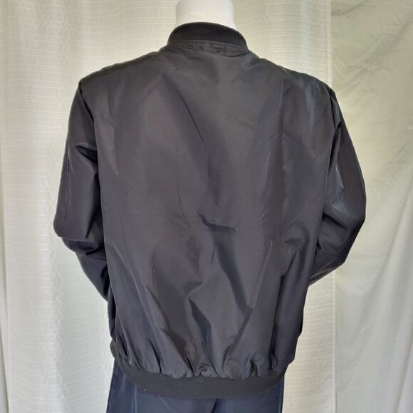 Classic Black Bomber Jacket Lined Zip Up  Women’s Size Medium - Picture 5 of 10